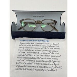 Warby Parker Percey N 207 47-18-140 Chestnut Crystal Eyeglass Frames Case Cloth